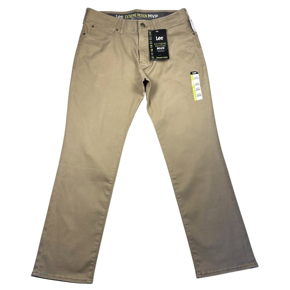 Lee Extreme Motion Straight Khaki Pants 34x30 Stretch Comfort Southern Rodeo - Picture 1 of 9
